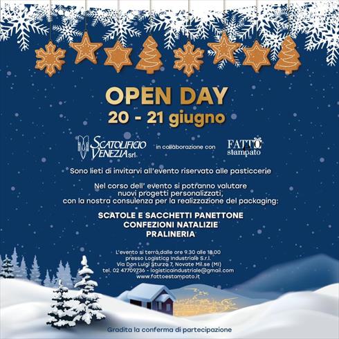 Open Day Scatole e sacchetti per panettone, Confezioni Natalizie, Pralineria